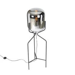 Design Stehlampe schwarz mit Rauchglas - Bliss