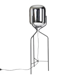Design Stehlampe schwarz mit Rauchglas - Bliss
