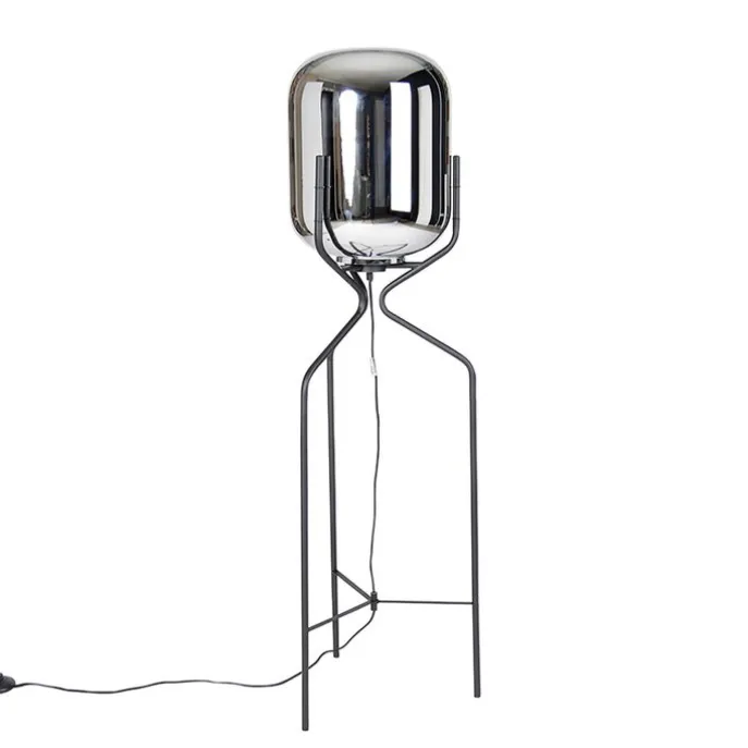 Design Stehlampe schwarz mit Rauchglas - Bliss
