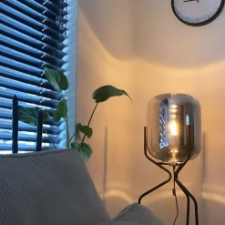 Design Stehlampe schwarz mit Rauchglas - Bliss