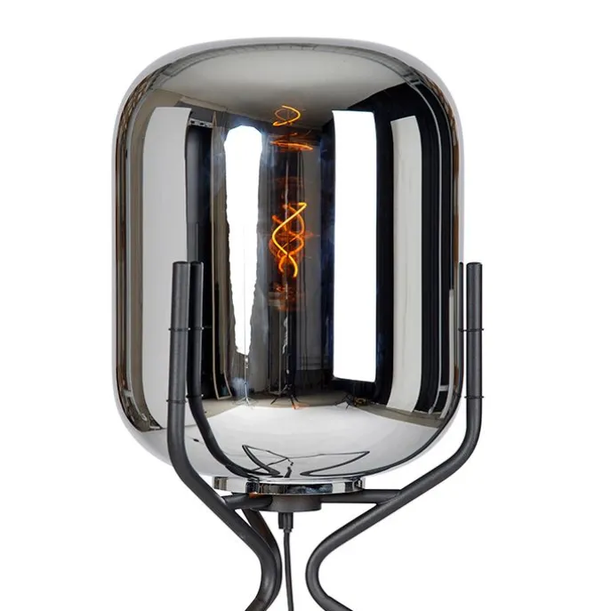 Design Stehlampe schwarz mit Rauchglas - Bliss