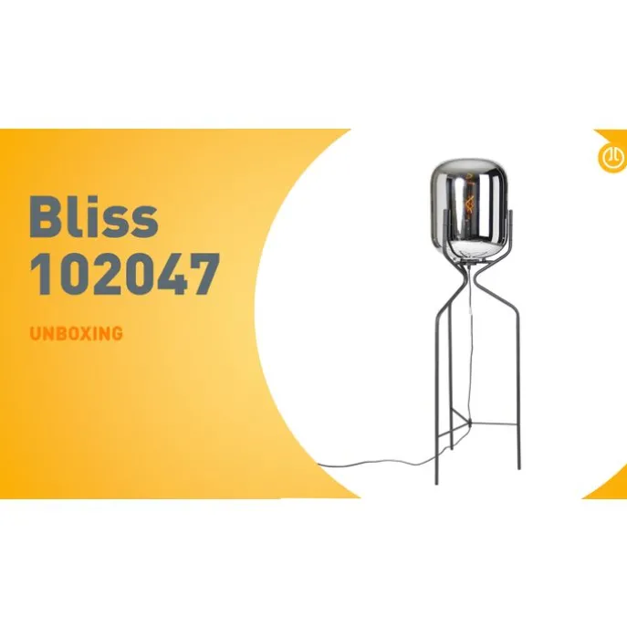 Design Stehlampe schwarz mit Rauchglas - Bliss