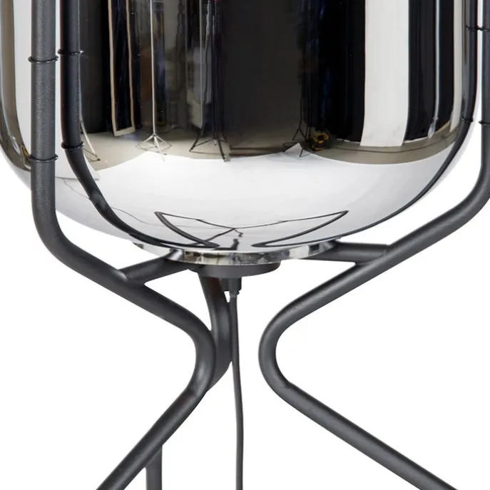 Design Stehlampe schwarz mit Rauchglas - Bliss