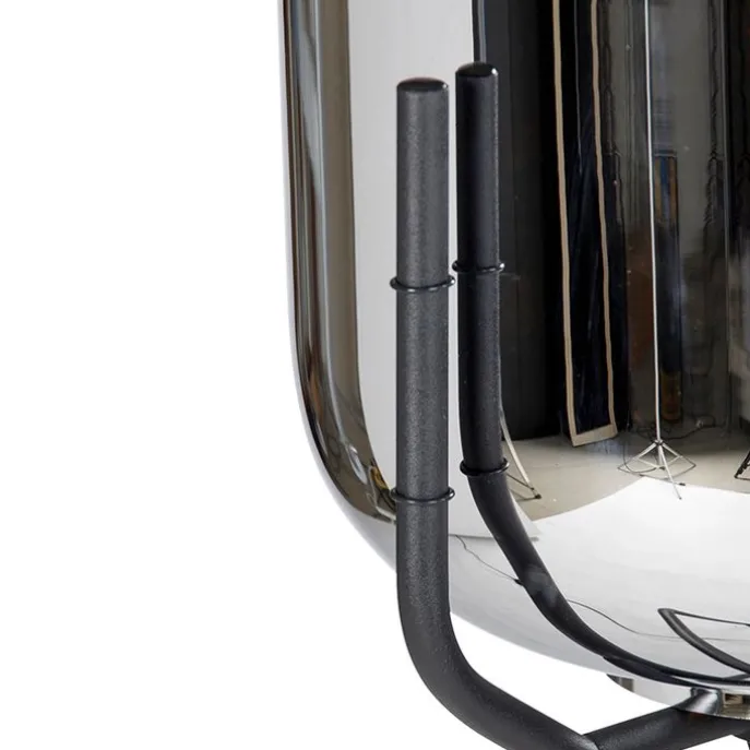 Design Stehlampe schwarz mit Rauchglas - Bliss