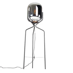 Design Stehlampe schwarz mit Rauchglas - Bliss