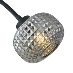 Design Stehlampe Schwarz mit Rauchglas 2-Lichter - Brianna