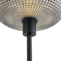 Design Stehlampe Schwarz mit Rauchglas 2-Lichter - Brianna