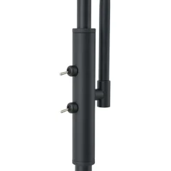 Design Stehlampe Schwarz mit Rauchglas 2-Lichter - Brianna