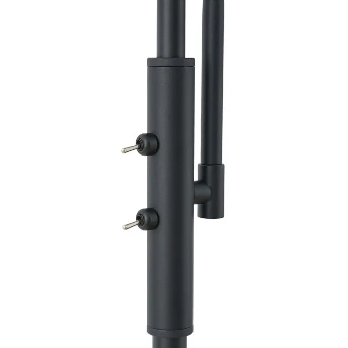 Design Stehlampe Schwarz mit Rauchglas 2-Lichter - Brianna