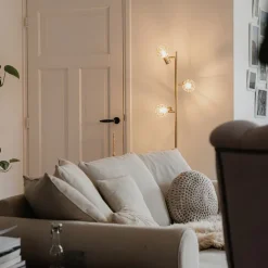 Design Stehleuchte Gold 3-Licht verstellbar - Mesh