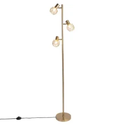 Design Stehleuchte Gold 3-Licht verstellbar - Mesh
