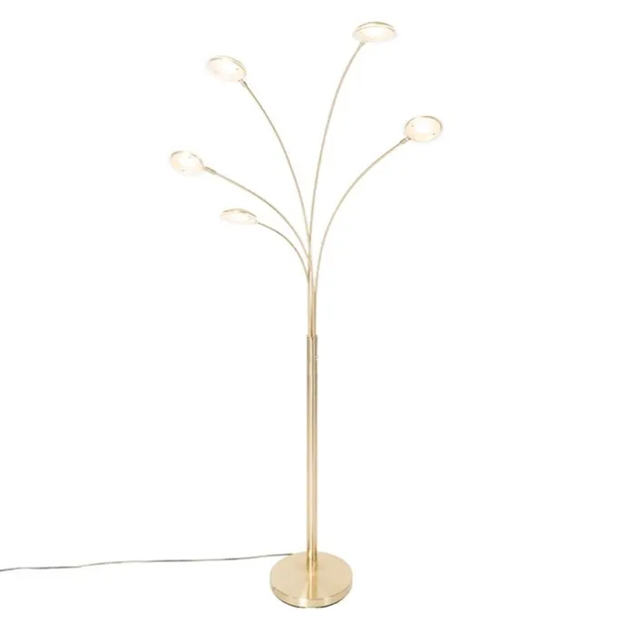 Design Stehleuchte Messing inkl. LED 5-flammig - Sixties Trento