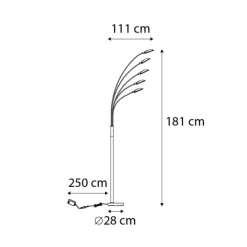 Design Stehleuchte Messing inkl. LED 5-flammig - Sixties Trento