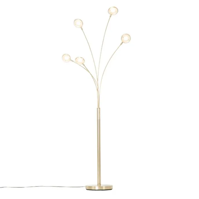 Design Stehleuchte Messing inkl. LED 5-flammig - Sixties Trento