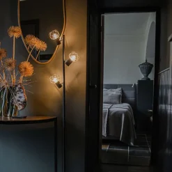 Design Stehleuchte schwarz mit Gold 3-Licht verstellbar - Mesh