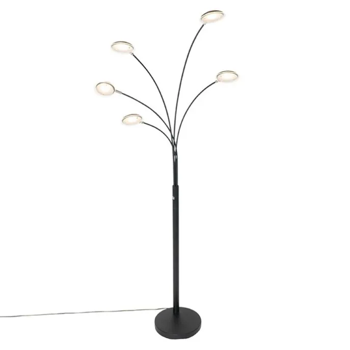 Design Stehleuchte schwarz inkl. LED 5-flammig - Sixties Trento