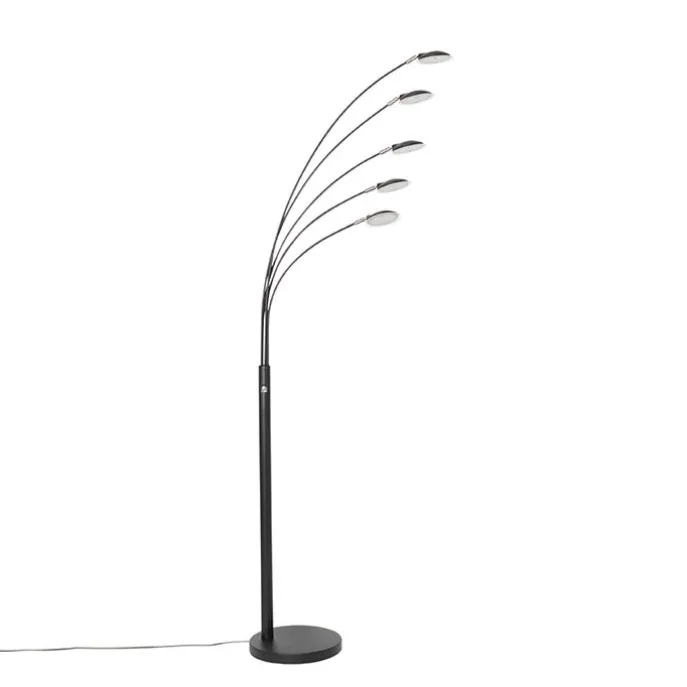 Design Stehleuchte schwarz inkl. LED 5-flammig - Sixties Trento