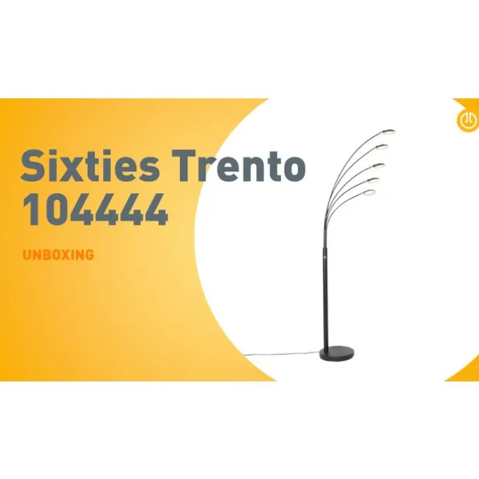 Design Stehleuchte schwarz inkl. LED 5-flammig - Sixties Trento