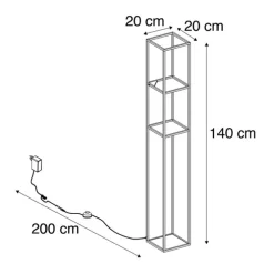 Design Stehleuchte schwarz inkl. LED mit Touchdimmer - Jitske
