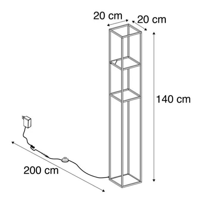 Design Stehleuchte schwarz inkl. LED mit Touchdimmer - Jitske