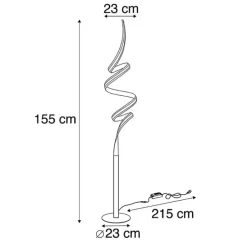 Design Stehleuchte schwarz inkl. LED und Dimmer - Twisted
