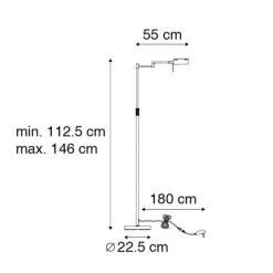 Design Stehleuchte schwarz inkl. LED mit Touch Dimmer - Notia