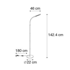 Design Stehleuchte schwarz inkl. LED mit Touchdimmer - Palka