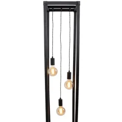 Design Stehleuchte schwarz 3-Licht - Käfig