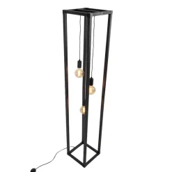 Design Stehleuchte schwarz 3-Licht - Käfig