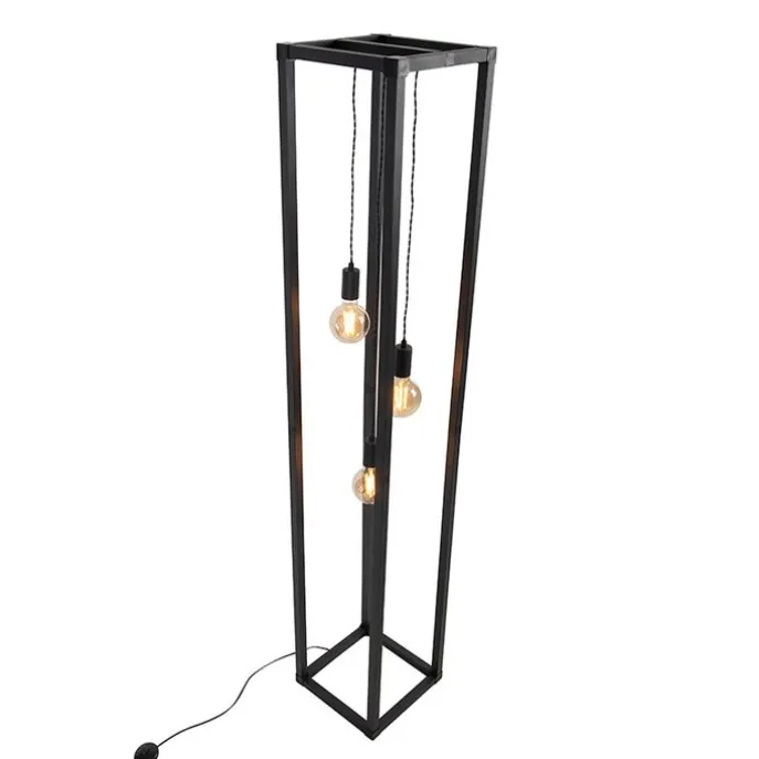 Design Stehleuchte schwarz 3-Licht - Käfig