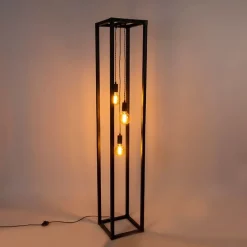 Design Stehleuchte schwarz 3-Licht - Käfig