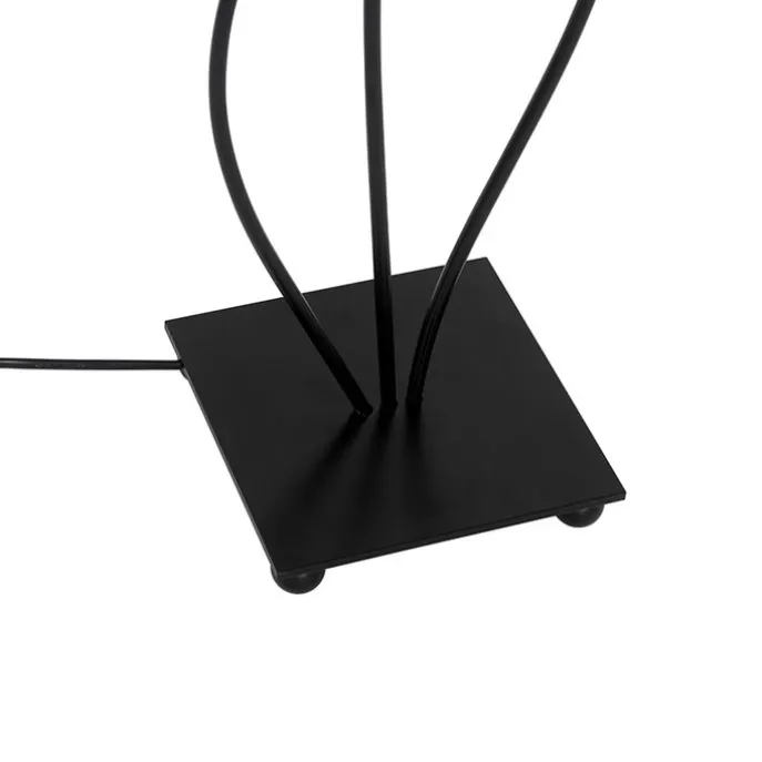 Design Stehleuchte schwarz mit Stoffschirm 3-flammig - Melis