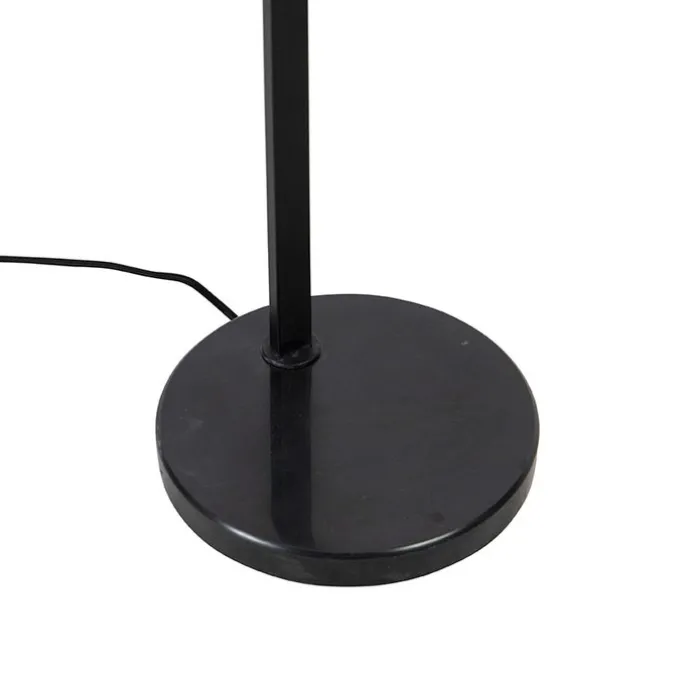 Design Stehleuchte schwarz mit Braunglas - Qara