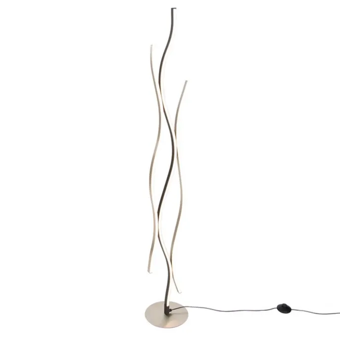 Design Stehleuchte Schwarz mit Silber inkl. LED Dimmbar - Blaze