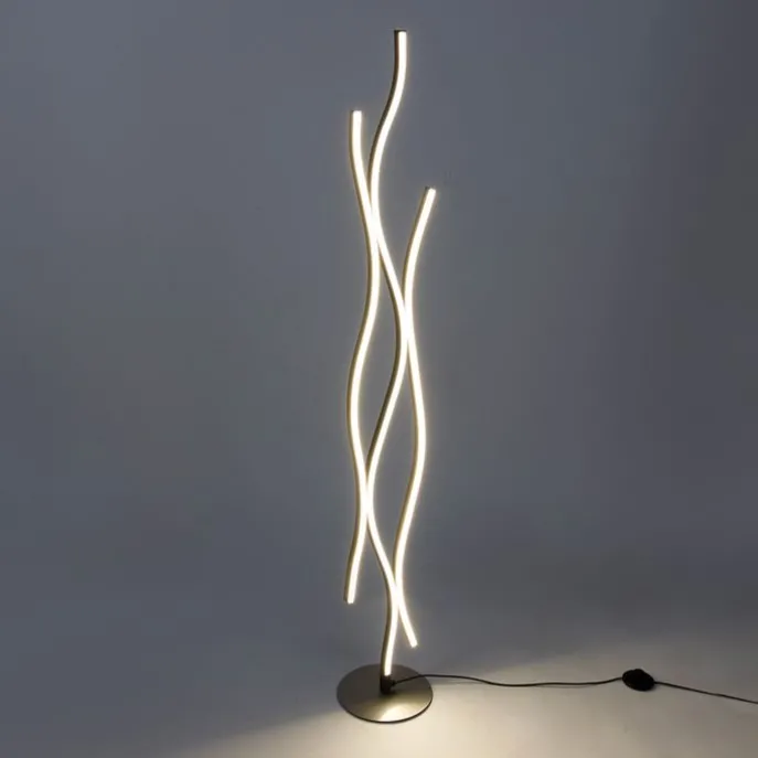 Design Stehleuchte Schwarz mit Silber inkl. LED Dimmbar - Blaze