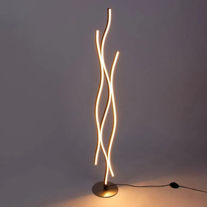 Design Stehleuchte Schwarz mit Silber inkl. LED Dimmbar - Blaze