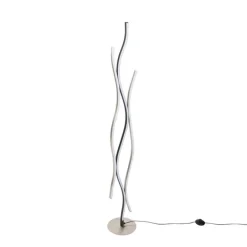 Design Stehleuchte Schwarz mit Silber inkl. LED Dimmbar - Blaze