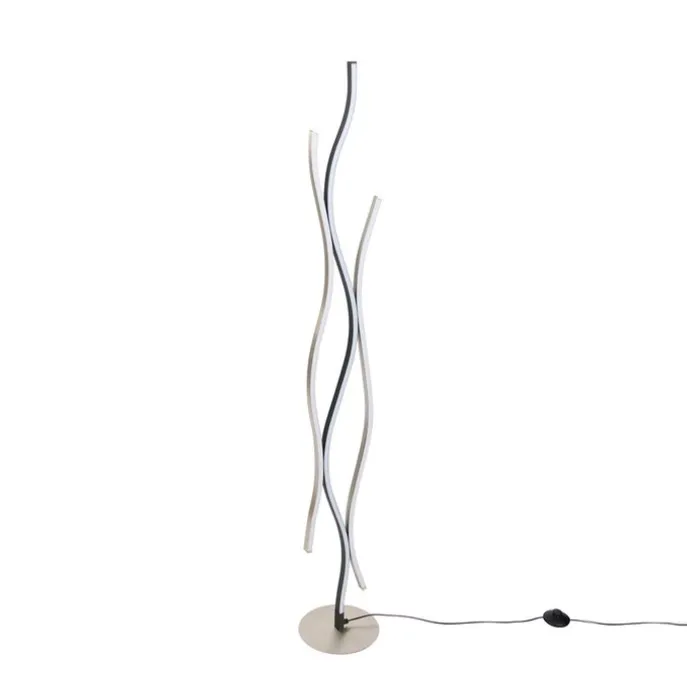 Design Stehleuchte Schwarz mit Silber inkl. LED Dimmbar - Blaze