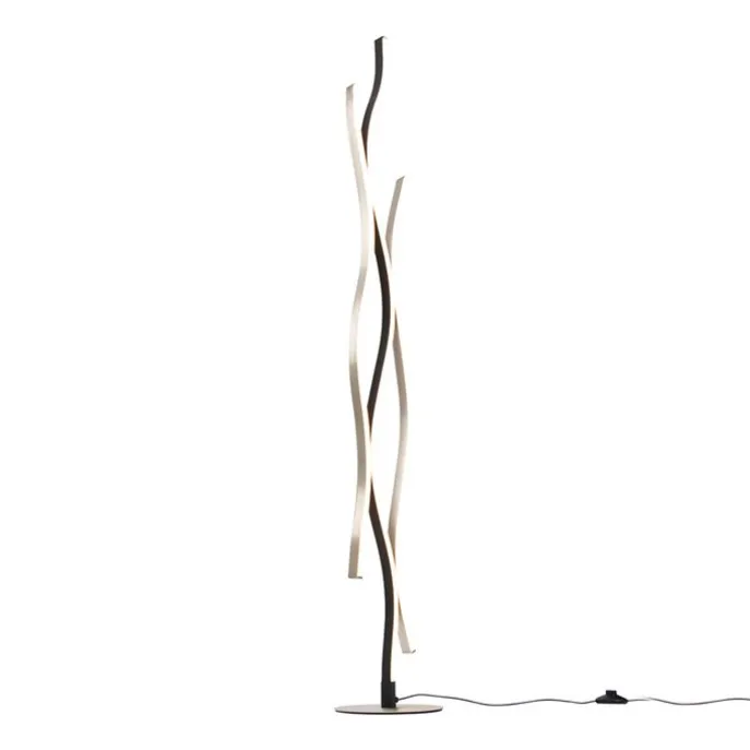 Design Stehleuchte Schwarz mit Silber inkl. LED Dimmbar - Blaze