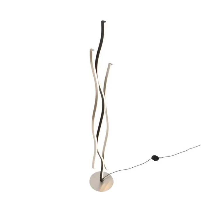 Design Stehleuchte Schwarz mit Silber inkl. LED Dimmbar - Blaze