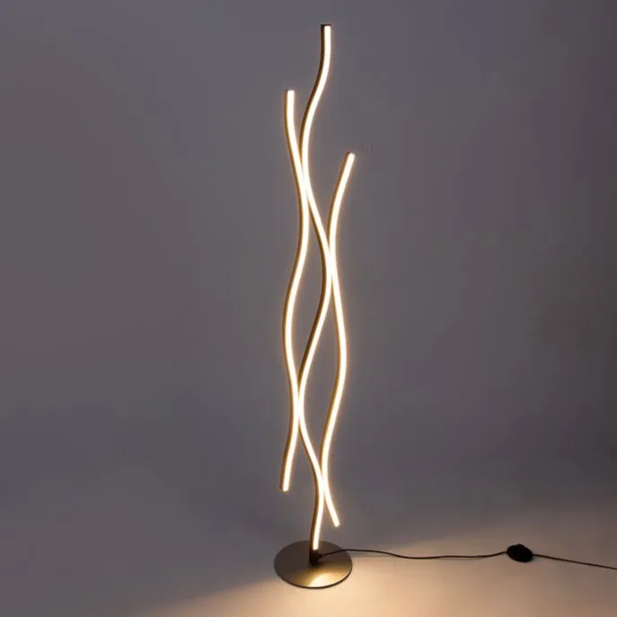 Design Stehleuchte Schwarz mit Silber inkl. LED Dimmbar - Blaze