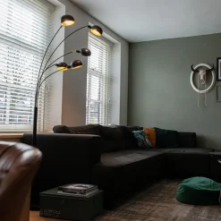 Design Stehleuchte schwarz 5-Licht - Sixties Marmo