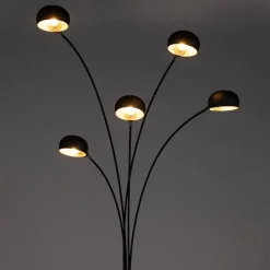 Design Stehleuchte schwarz 5-Licht - Sixties Marmo