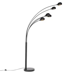 Design Stehleuchte schwarz 5-Licht - Sixties Marmo