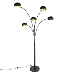 Design Stehleuchte schwarz 5-Licht - Sixties Marmo