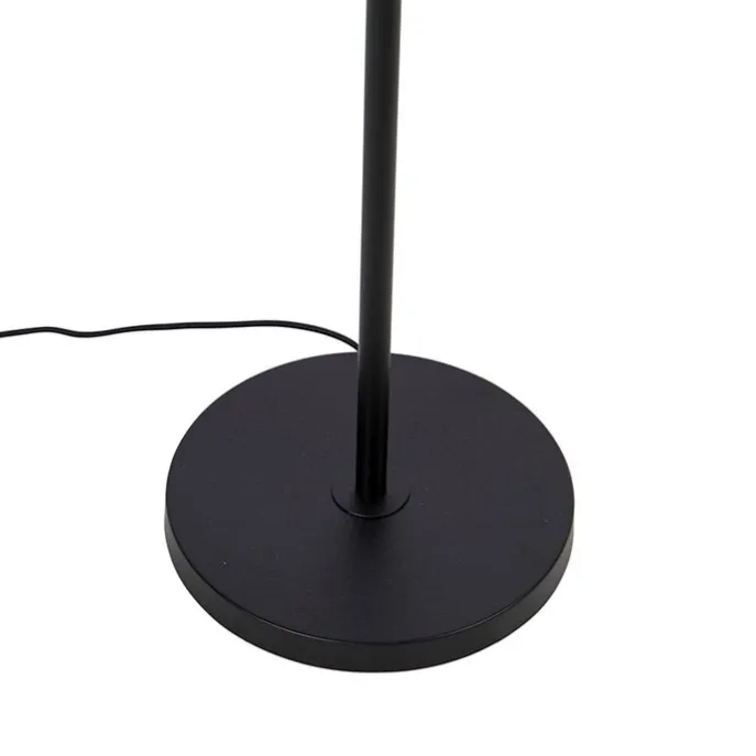 Design Stehleuchte schwarz mit Rauchglas - Kuppel