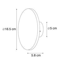 Design Wandleuchte grau 16,5 cm inkl. LED - Skyf