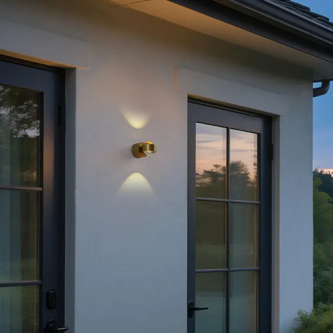 Design Wandleuchte Messing inkl. LED IP44 - Lens