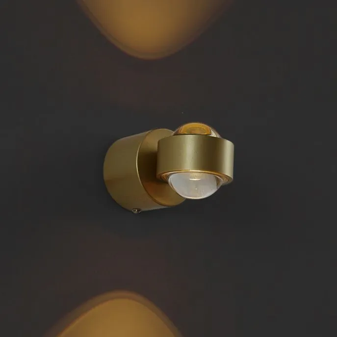 Design Wandleuchte Messing inkl. LED IP44 - Lens