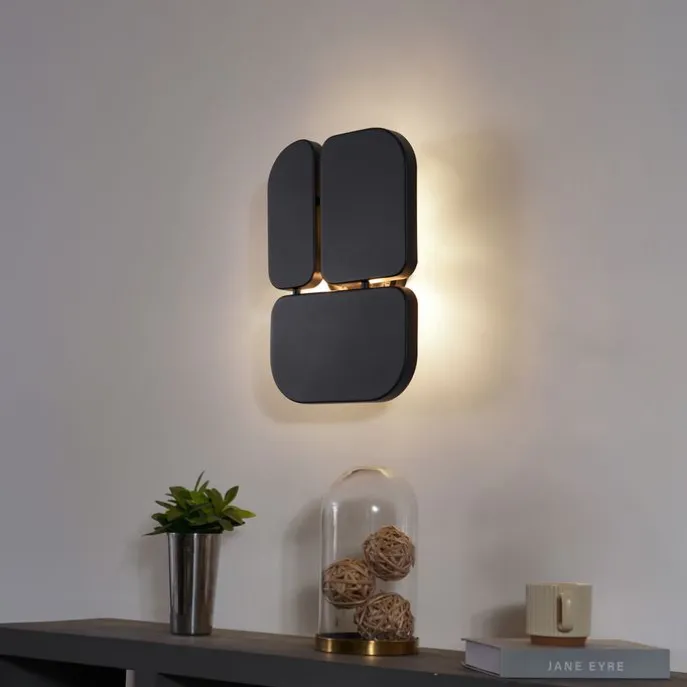 Design Wandleuchte Schwarz 3-flammig - Planes